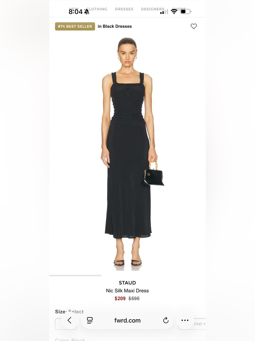STAUD Nic Silk Maxi Dress NWT